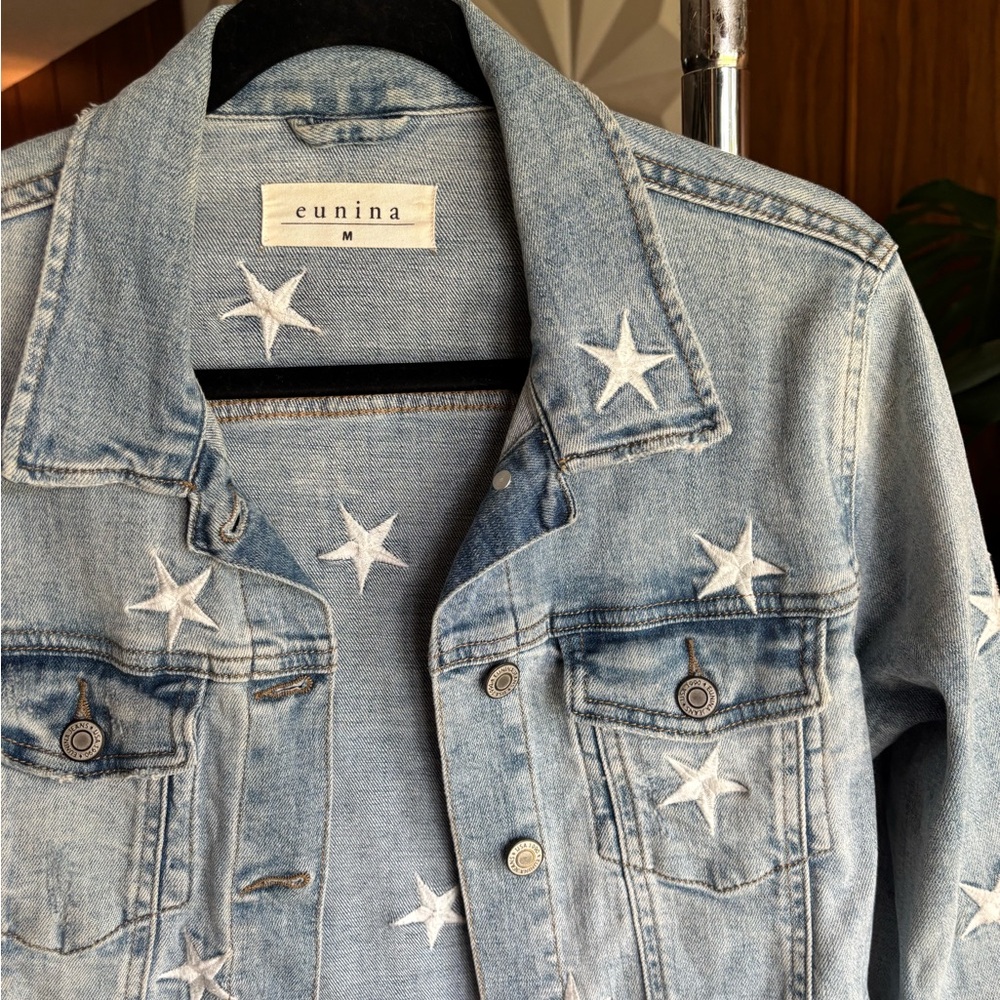 Star Embroidered Denim Jacket